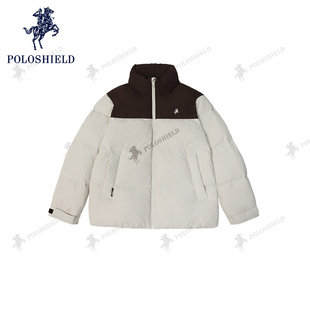 POLOSHIELD保罗希尔德男士冬季撞色90鸭绒羽绒服外套加厚保暖立领