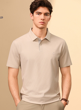 POLOSHIELD保罗希尔德夏季华夫格弹力polo衫男2025新款短袖翻领T