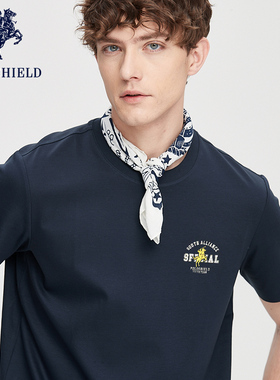 POLOSHIELD男士夏季索罗娜短袖T恤透气2025新款时尚休闲印花圆领