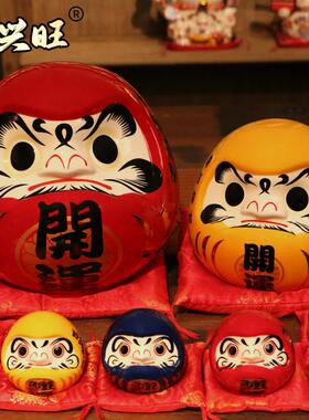 日式黄色达摩存钱罐客厅摆件2025年新款陶瓷工艺品储钱罐招财摆件
