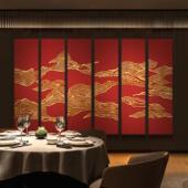 新中式 高档酒店餐厅大堂多联组合装 饰画民宿茶室客厅背景立体挂画