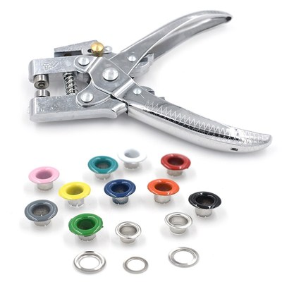 5mm喷漆气眼 鱼眼扣鸡眼安装钳子彩色金属黑色/墨绿色/白灰色气孔