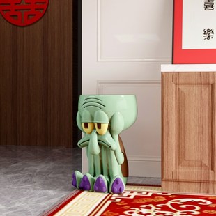 凳子进门口家用入户设计师玄关可爱创意穿鞋 卡通章鱼哥换鞋 小板凳