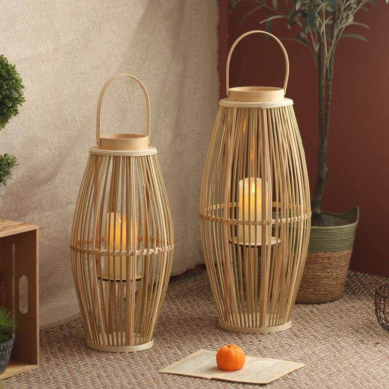 手提灯笼风灯烛台落地摆件新中式别墅样板间阳台装饰橱窗陈列覆古