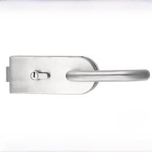 金卡达 304不锈钢办公隔断门锁 单门玻璃门锁 圆形双弯把手锁