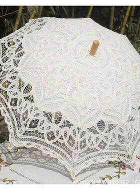 摄影舞蹈婚礼手工棉花边伞工艺蕾丝伞花边满工伞