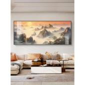 日出东方客厅东墙挂画办公室沙发背景墙装 饰画有山无水靠山图壁画