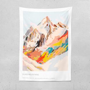 斯堪的纳维亚风格山景挂布小清新卧室床头装饰布背景布宿舍墙布