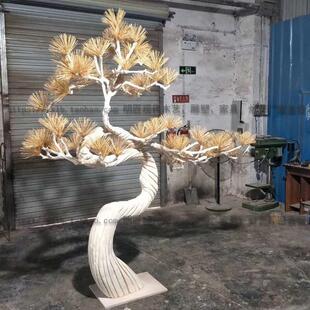 酒店会所别墅花园大厅会客室新中式迎客松树大型落地摆件大件装饰