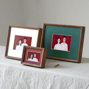 实木8英寸注册相框海马结婚证书存储和打印照片定制6英寸表木框架