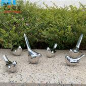 草坪不锈钢铸造小鸟雕塑艺术摆件 彷真鸽子社区花园抽象小品装 饰