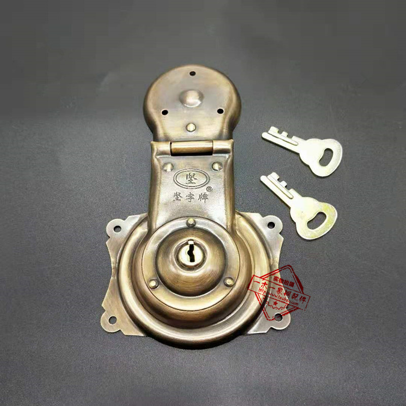 新品樟木箱铜配件传统老式箱锁箱扣明清中式仿古纯铜锁扣搭扣锁鼻