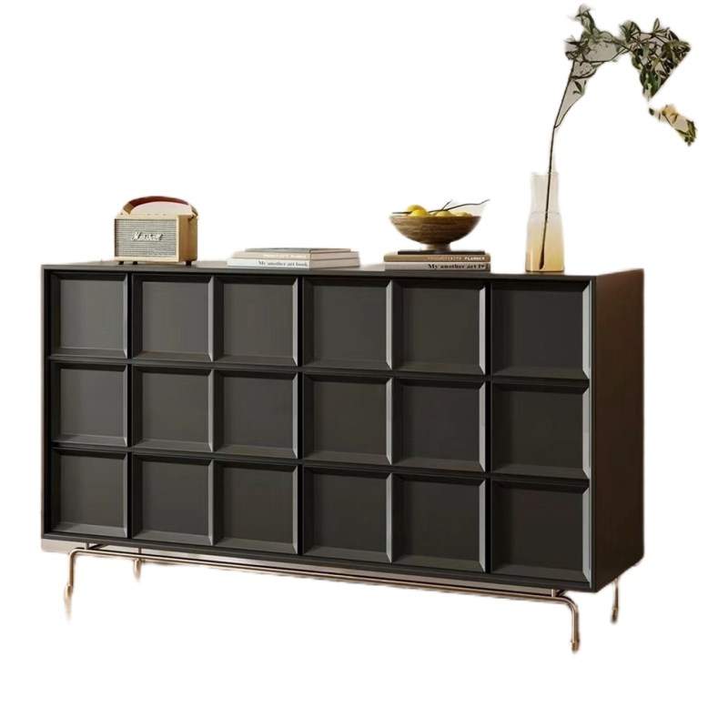 意式轻奢烤漆餐边柜实木入户玄关柜多功能客厅茶水柜储物柜定制