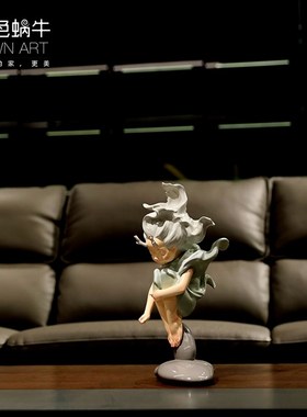 蓝色蜗牛水中秘语-灵龙公主 摆件饰品家居桌面电视柜客厅创意礼品
