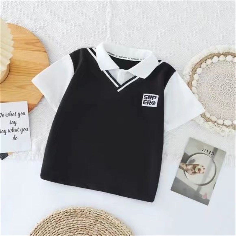 男女童春夏秋假两件英伦风绅士儿童POLO衫学院风短袖园服校服上衣