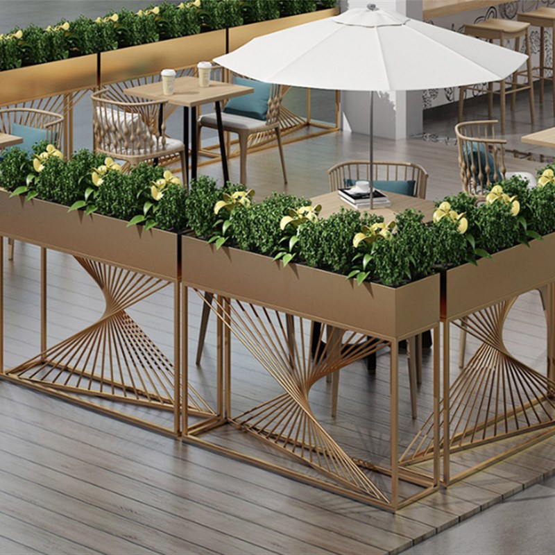 户外铁艺隔断花架商场奶茶店咖啡厅装饰花箱围栏栅外摆花槽绿植架