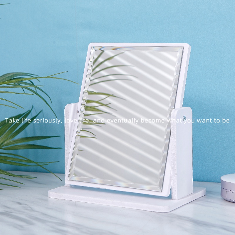 网红化妆镜简约高清镜子可调节角度桌面化妆镜台式学生宿舍镜子