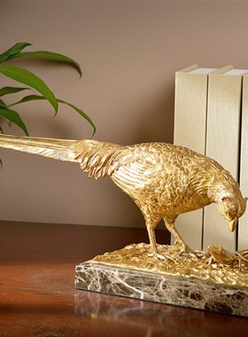 高档大气奢华纯铜书柜书房装饰品摆件欧式美式法式样板房工艺品