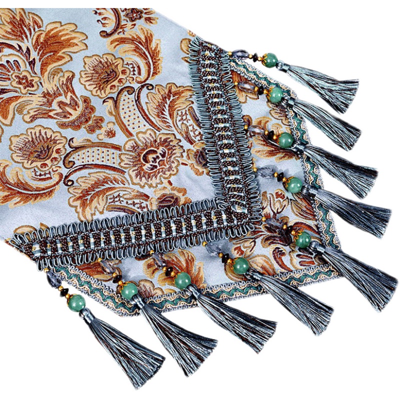 桌旗欧式奢华现代简约美式轻奢餐桌布艺圆桌茶几电视柜装饰布