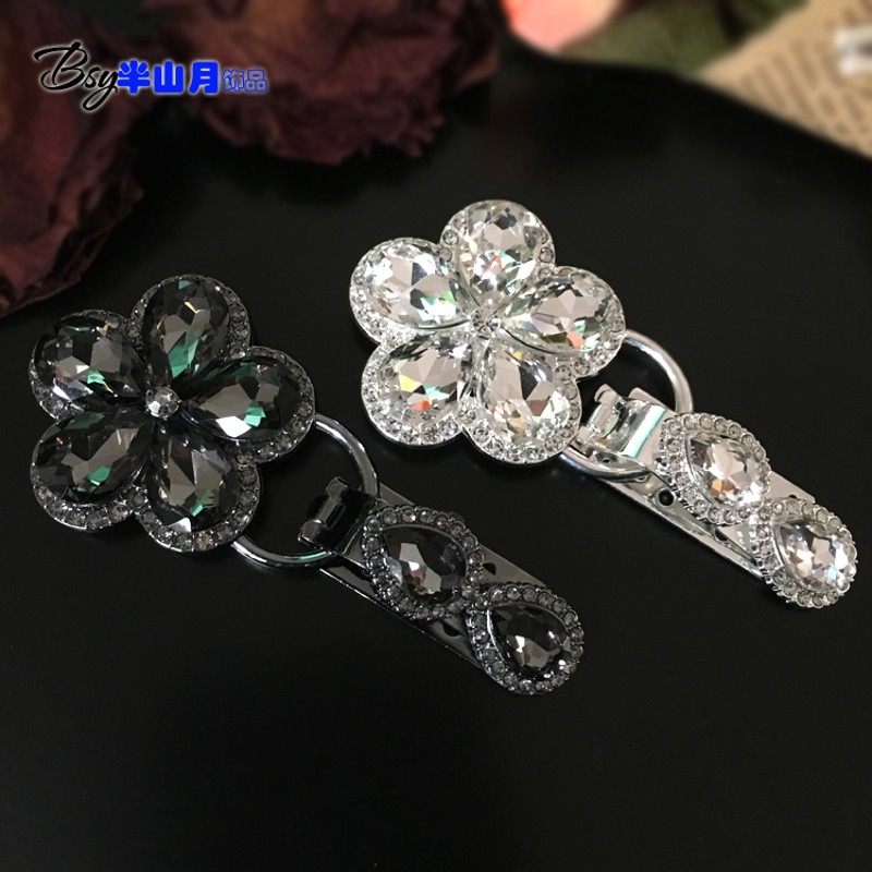 皮草搭扣高档貂皮水钻鸭嘴扣束兰皮草对扣大衣裘皮纽扣领口装饰