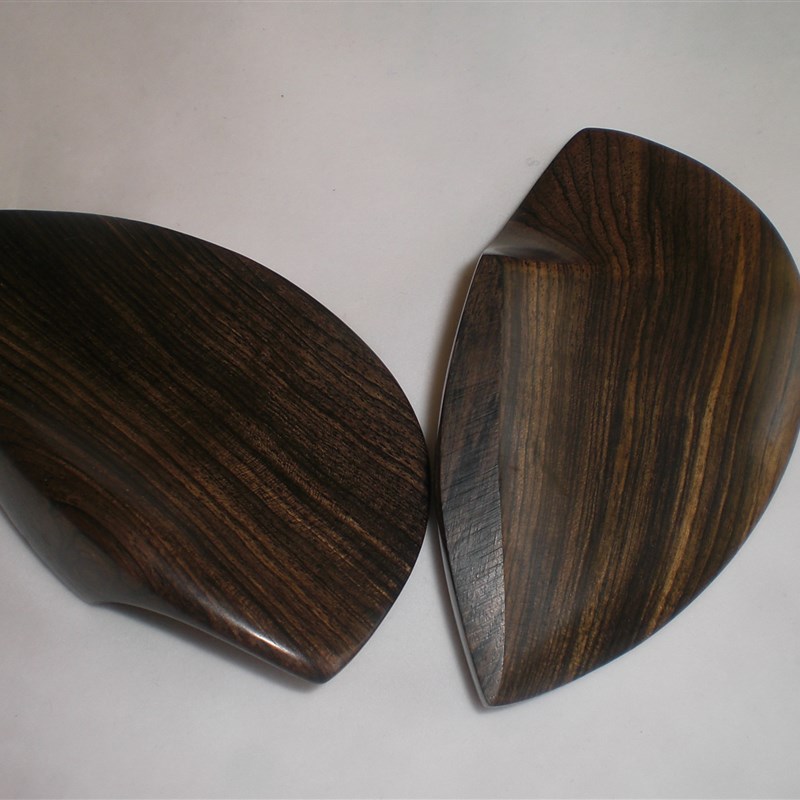 高档小提琴配件小提琴腮托 耳型 中跨式过桥 单边式乌木原色  4/4