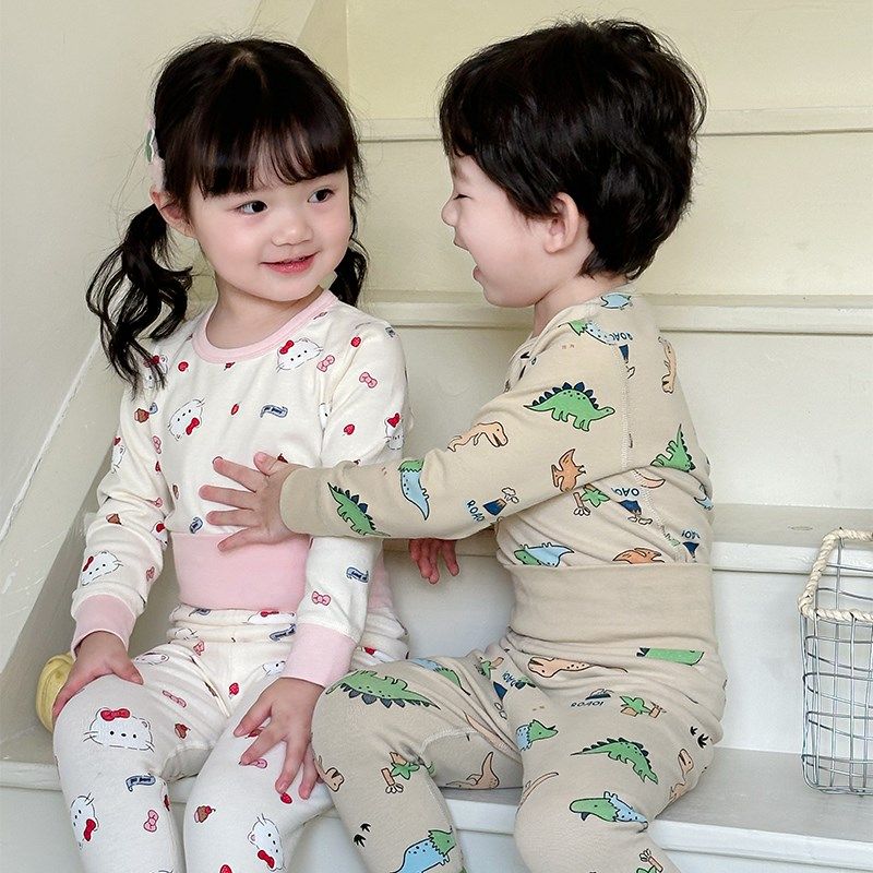 儿童秋衣套装高腰婴儿磨毛护肚内衣秋冬男童纯棉毛衫女宝宝线衣裤,童装/婴儿装/亲子装,内衣套装,淘宝优惠券,粉丝福利购,淘宝优惠卷