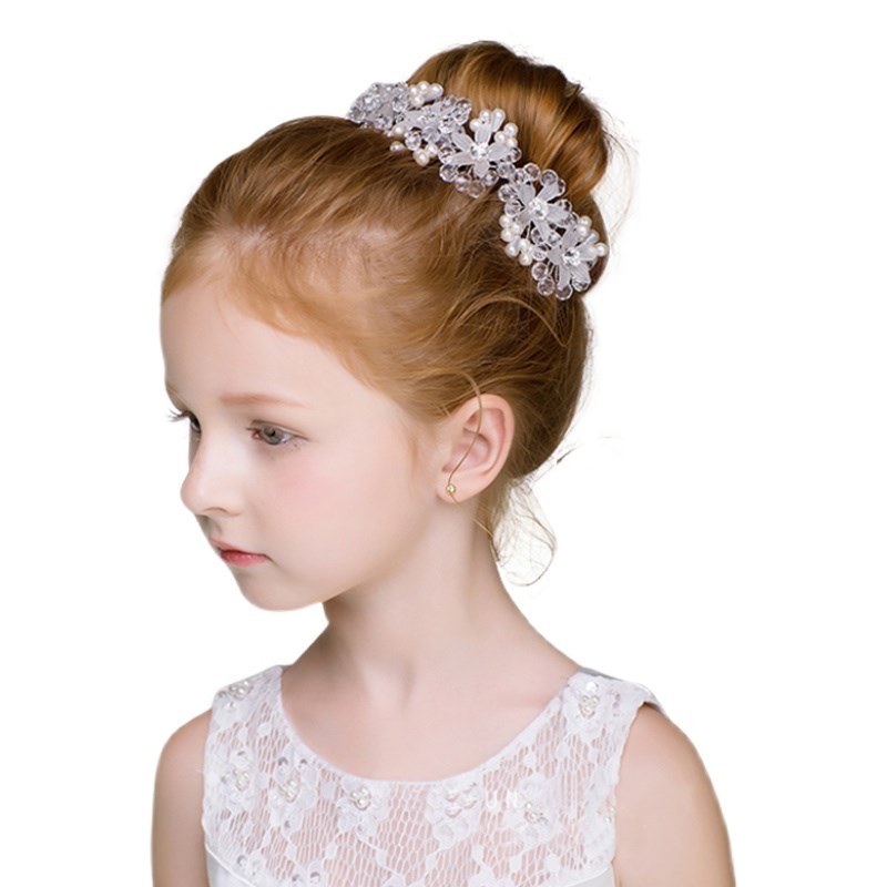 儿童头饰韩式女童手工发饰发夹发箍公主皇冠女孩发卡唯美花童头箍