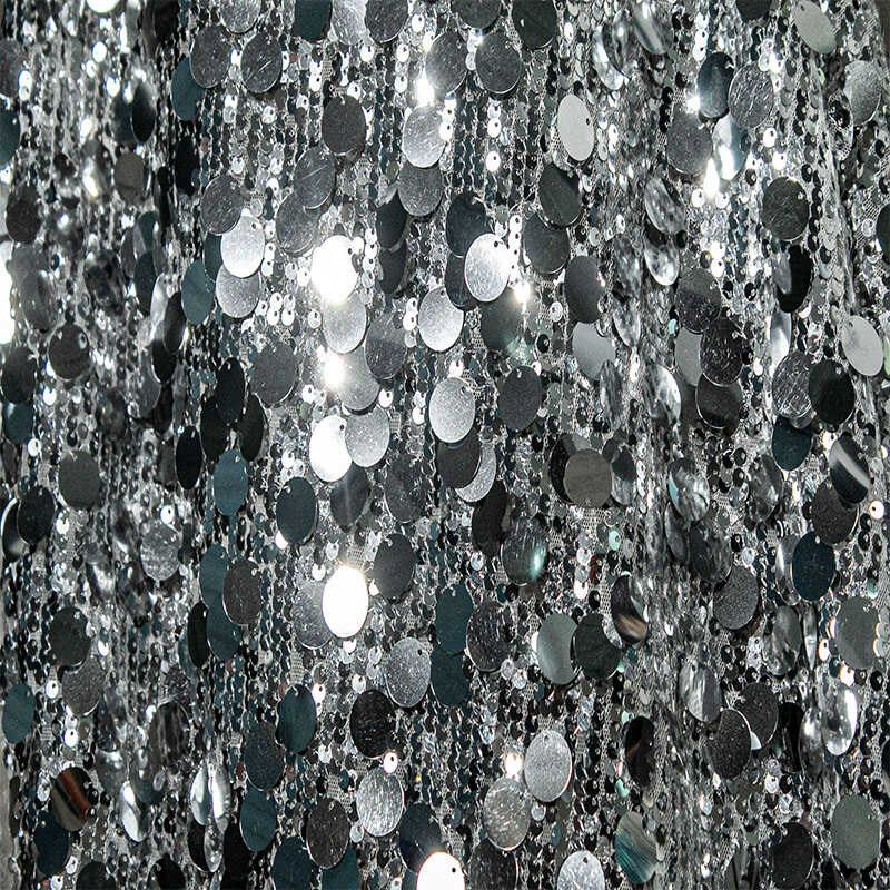 18厘加5厘大小圆形闪光亮片网布婚纱礼服连衣裙设计师演舞蹈面料