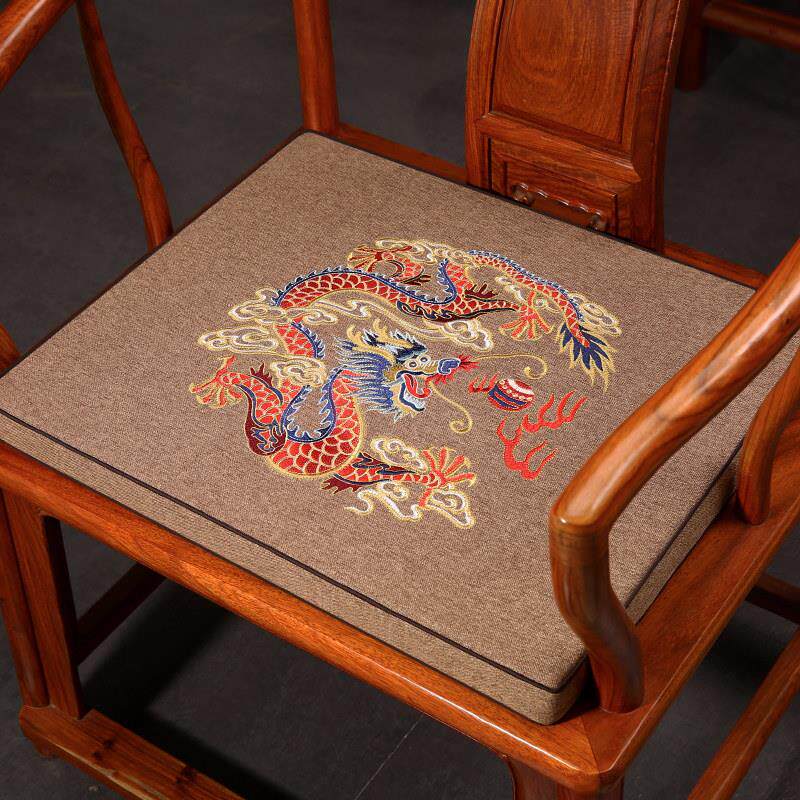 中式坐垫红木椅垫龙凤沙发太师椅扶手椅官帽茶椅垫海绵乳胶订制