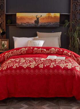 红色结婚被套单件单人1.5米1.8m床双人200x230cm加大喜庆单独被罩