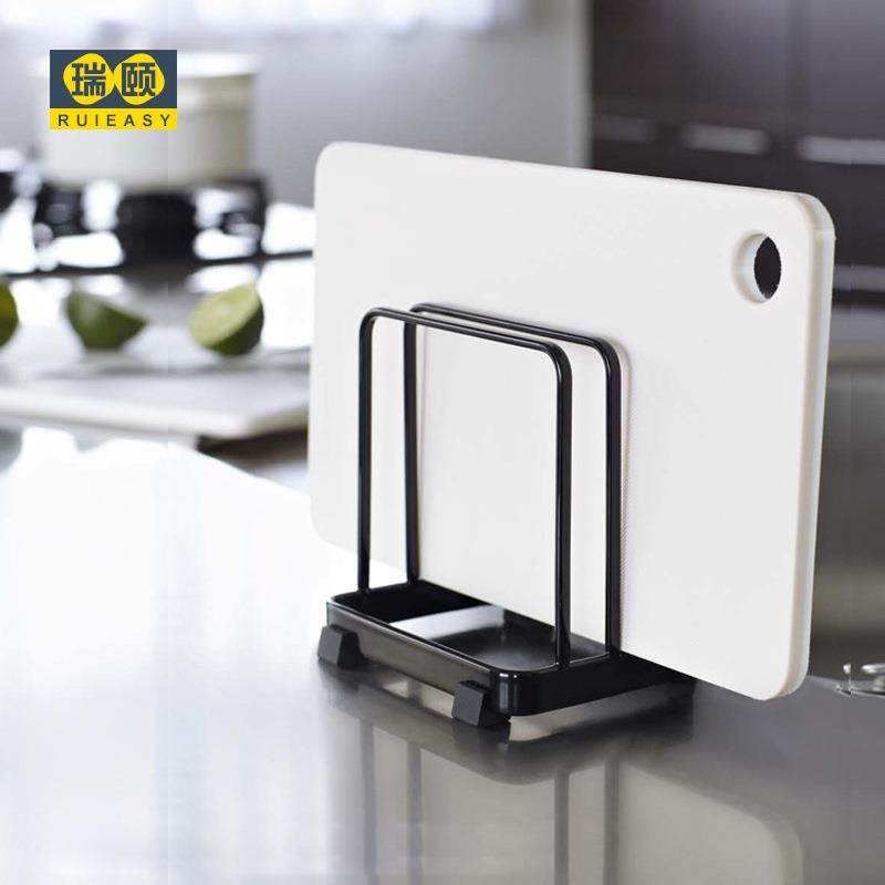 分层砧板架厨房置物架纯色立式菜板架整理收纳多功能厨具储物