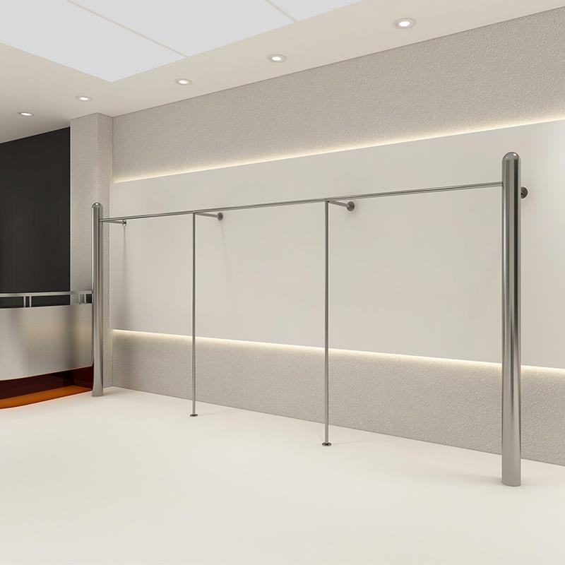 服装店展示架不锈钢上墙落地壁挂高档女装陈列挂衣架加粗衣服架子