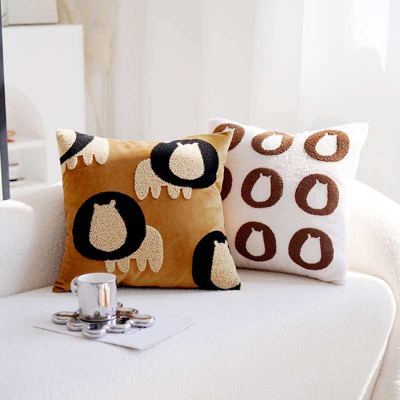 可爱狮子儿童抱枕套北欧简约ins风客厅动物民宿沙发床上靠垫靠枕