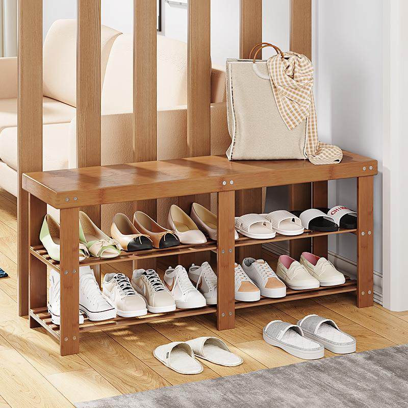 0北欧换鞋凳家用门口双层鞋架子现代简约可坐多功能鞋架入户穿鞋