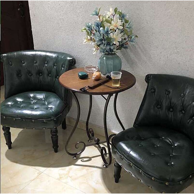 欧式复古单人沙发皮布艺时尚小户型卧室电脑美甲椅子服装店铺沙发