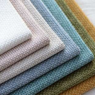 高档雪尼尔面料朴墅新款加厚绒布纯色抱枕布藤编粗纹秋冬沙发布料