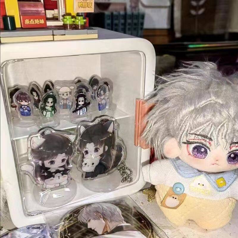 迷你立牌展示架明星人形牌吧唧手办收纳盒子大容量亚克力透明双层