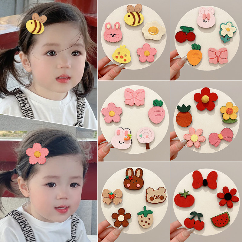 婴儿可爱发贴儿童发夹婴幼儿前额刘海贴宝宝胎毛魔术贴头饰不伤发