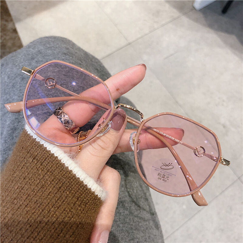 感光变色近视眼镜女有度数眼镜超轻防蓝光平光镜防紫外线护目眼镜