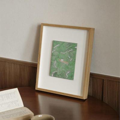 德艺术家原创瓷板画新中式中古小众客景卧室柚行舟绿水镇木榫卯装