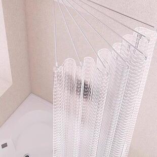 浴帘形杆免打套装不锈钢扇弧型异转角WGO拐弯半圆LU浴间可折叠孔