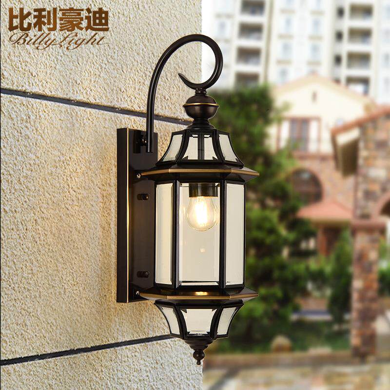 比利式豪迪户外防水道全铜壁灯室欧简约过灯外走廊庭院壁灯阳台灯