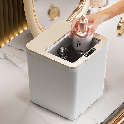 智能桌感应面垃圾桶车号载桌小面茶几零食化妆品FET收纳盒子电动