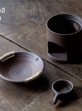 碌心HAW中式覆古焙茶炉原陶无釉 保温台小蜡烛 加热保温烤 茶提香