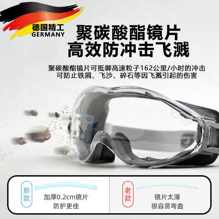 德国全封割闭式护目眼镜工业切防灰尘不起防雾可淘盾戴眼镜骑行沙