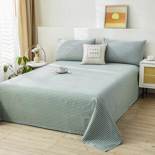 加厚夏季床单单件100棉纺老粗布被人单1米581.m单生DAYUAN201学.2