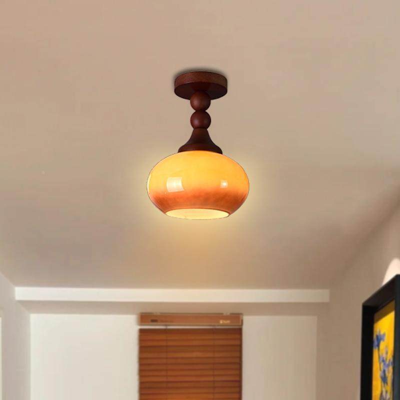 XWI中古道风过走廊灯式复古玄关吸顶灯干中区卫间灯胡生桃木入户