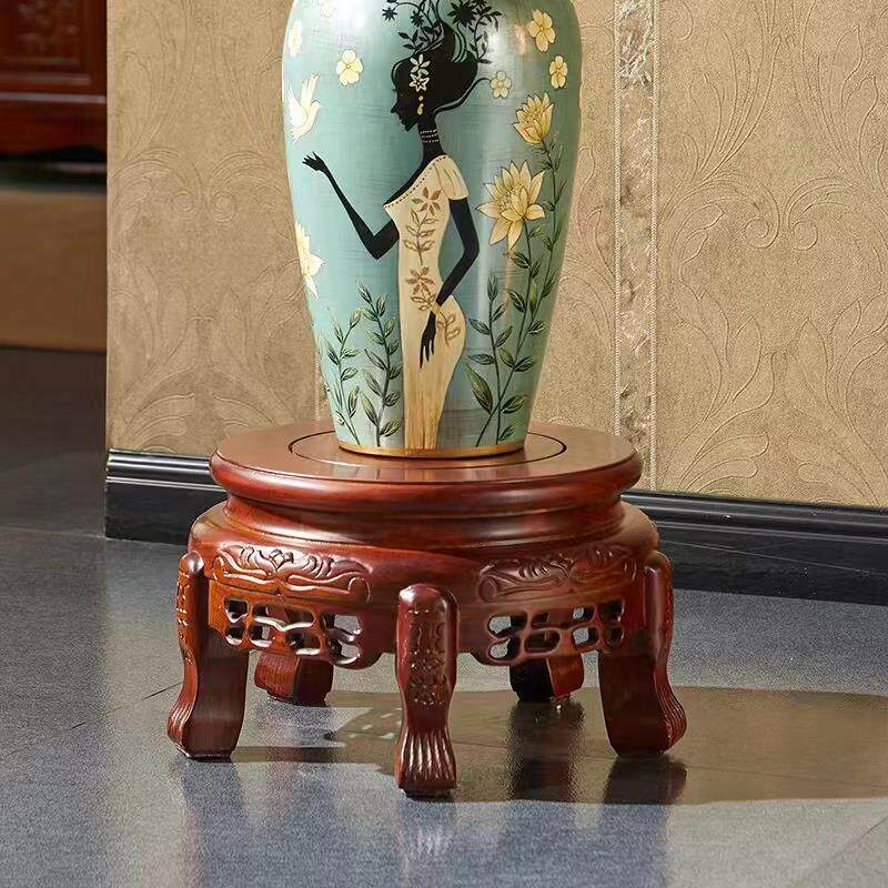 木鱼缸架花架底托圆GBD盆形底座花架子实奇石摆件客厅矮根雕中式