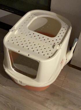 砂猫砂DMQ盆超大防外溅防臭一体厕式全封闭式猫所顶出号式防带猫