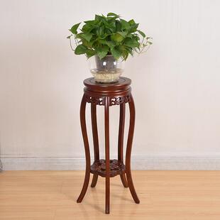 中地式14129实木多木层花架 花榆木落花架免安装红色室内架